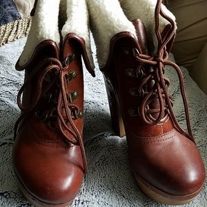 Lucky Brand leather and suede bootie